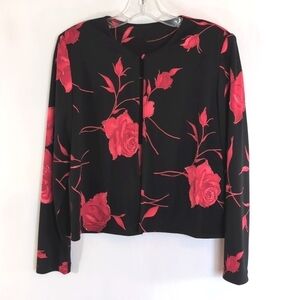 Jeffrey and Dara Evenings Open Front Black Pink Dressy Jacket and Shell Size 10P
